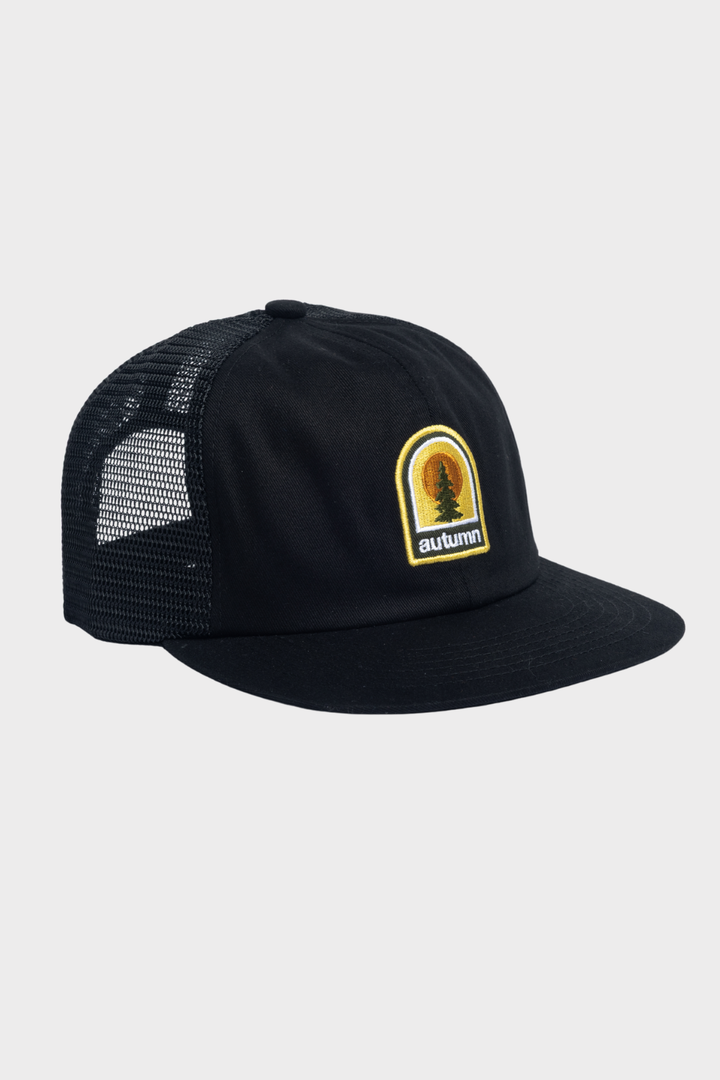 TWILL 6 PANEL TRUCKER BLACK